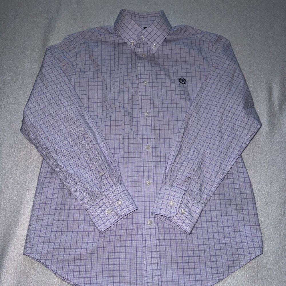 Lauren Ralph Lauren Black‎ Label Long Sleeve Plaid Button Down Shirt Youth 14